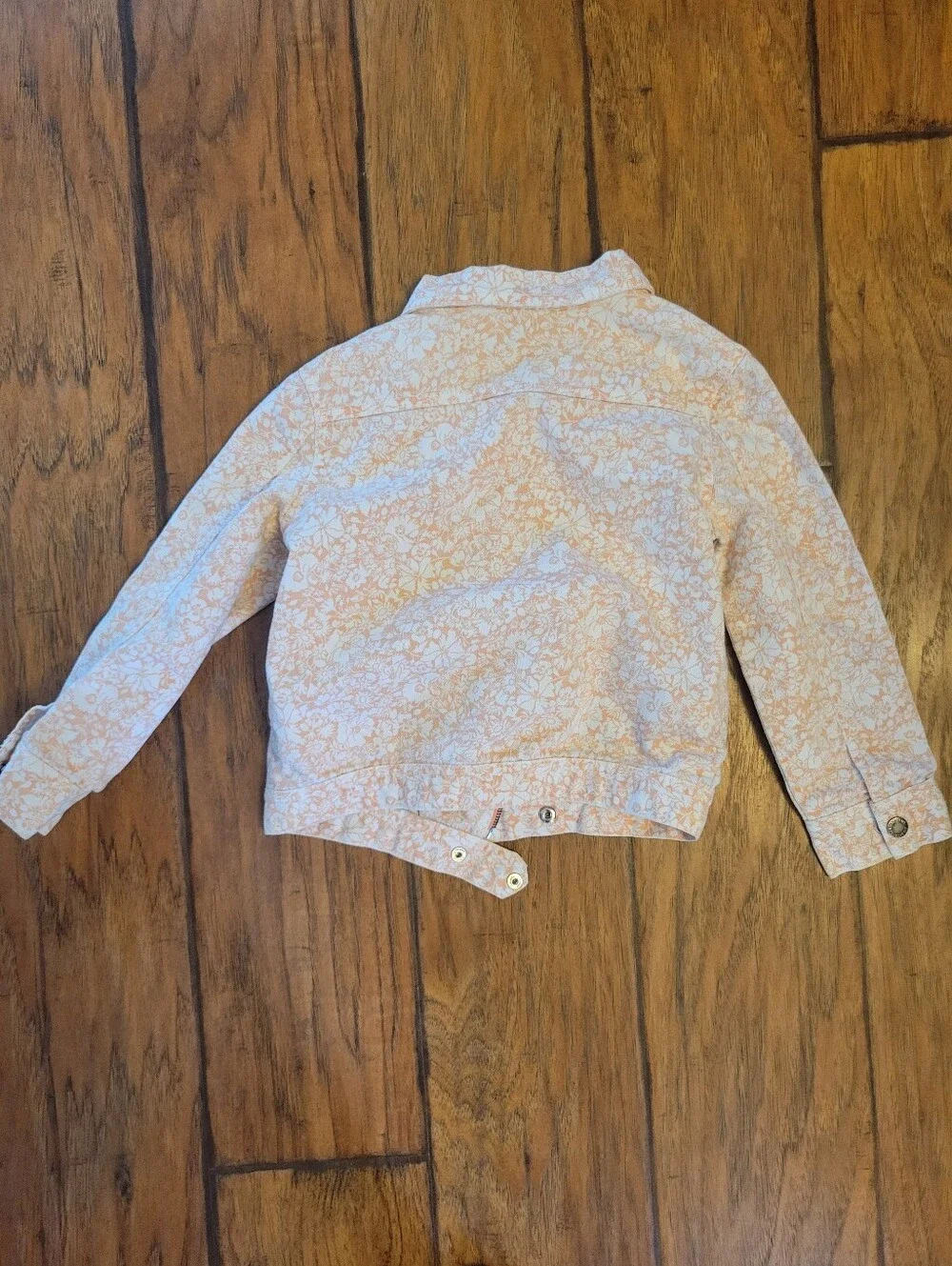 Kids Floral Print Peach Jacket - Unbranded